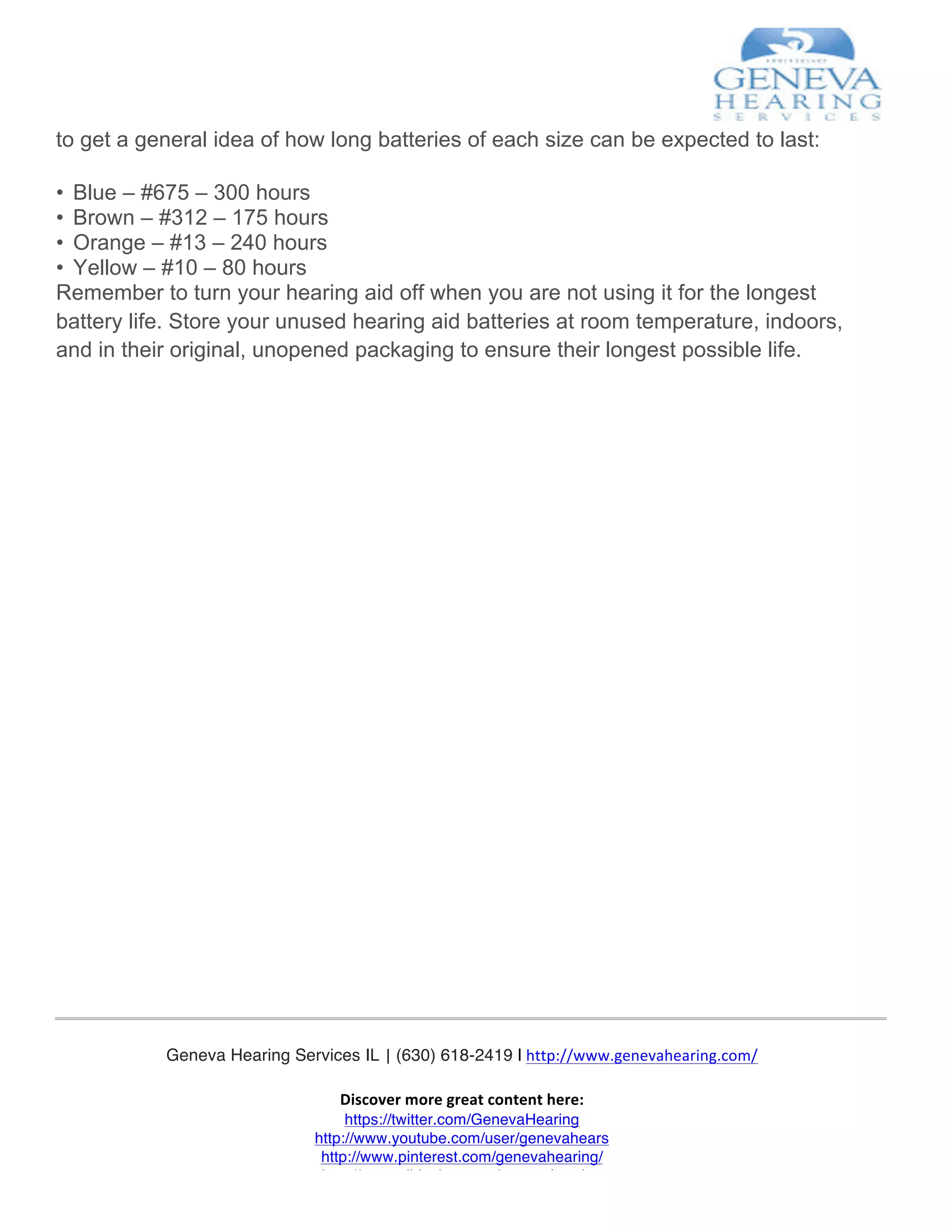 Hearing Aid Battery PDF