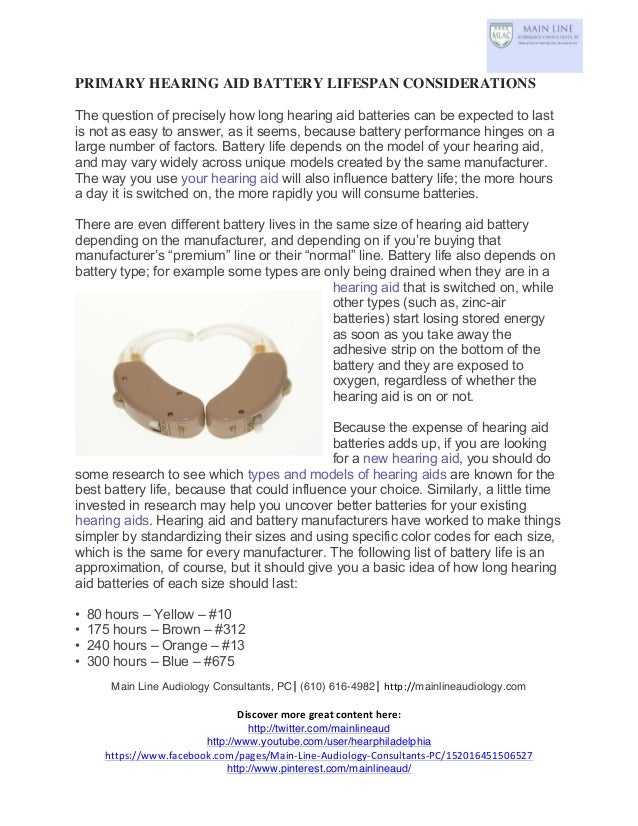 Hearing Aid Battery Lifespan