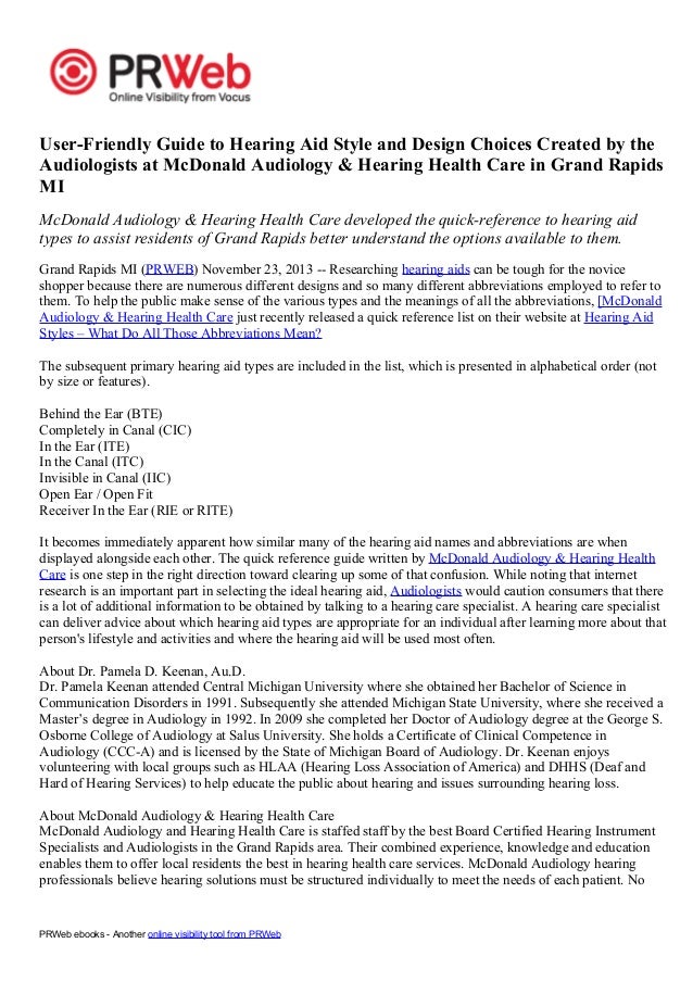 UserFriendly Guide to Hearing Aid Style and Design Choices Created by