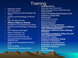 Danaged Signs Occupational Hearing Conservation Program (HCP) Making Hearing Health a ...