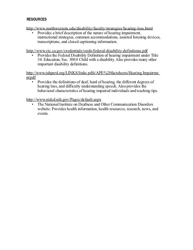 hearing impairment accommodations