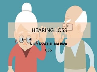 HEARING LOSS
NUR IZZATUL NAJWA
036
 
