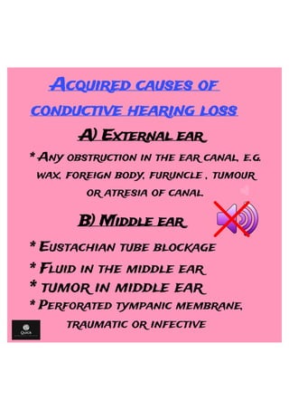 Hearing Loss Pdf Ent By Quickmedtalk Pdf