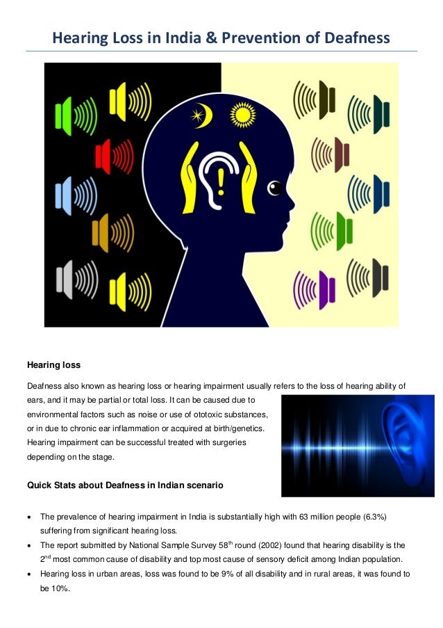 hearing loss in india prevention of deafness deaf or hearing impaired