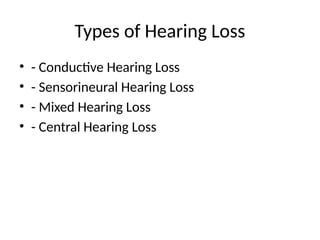 Understanding Hearing Loss: Types, Causes, Diagnosis and Treatment ...