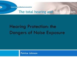 Patrice Johnson Hearing Protection: the Dangers of Noise Exposure 