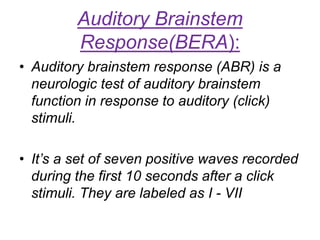Brainstem Function Test Hearing screening newborn | PPTX