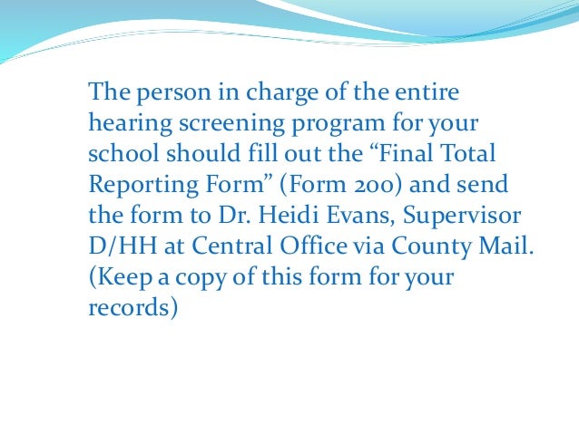 ccsd hearing screening training powerpoint 2014 dph form 3300