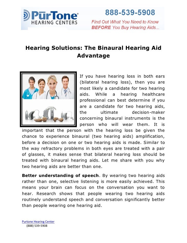 Hearing Solutions The Binaural Hearing Aid Advantage