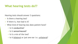 Hearing tests | PPTX