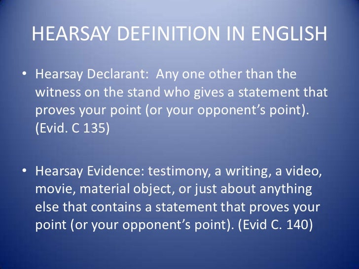 Johnston Hearsay PPT Johnston Hearsay PPT