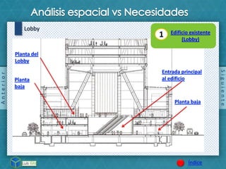 Siguiente
Índice
Lobby
Anterior
1 Edificio existente
(Lobby)
 