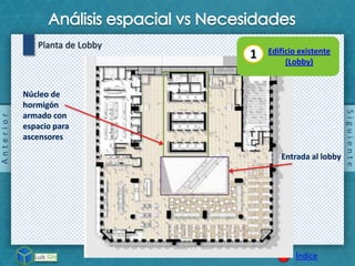 Siguiente
Índice
Planta de Lobby
Anterior
1 Edificio existente
(Lobby)
 