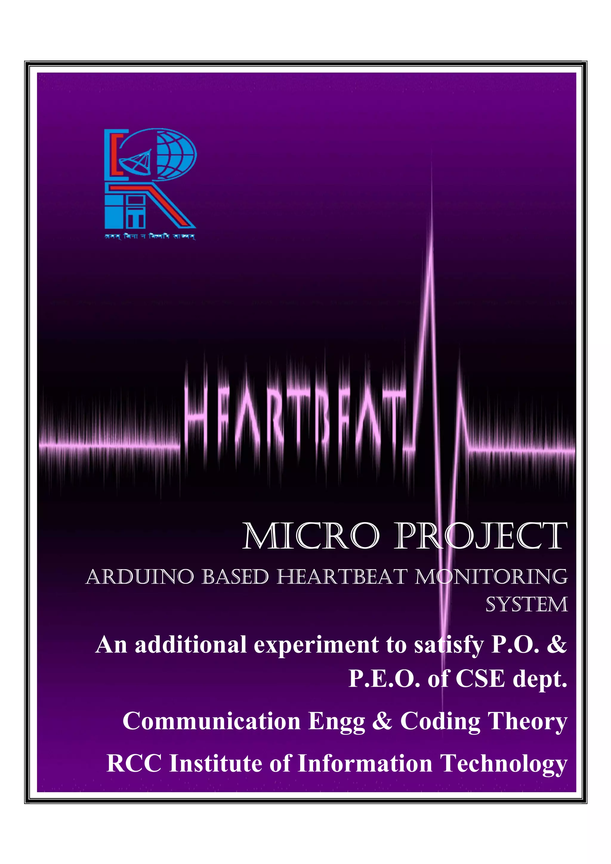 Arduino based heartbeat monitoring system. | PDF