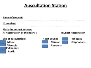 Heart and Chest auscultation and heart sounds | PDF