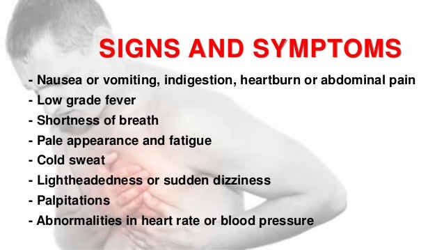 Myocardial infarction signs and symptoms