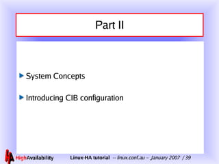 Part II System Concepts Introducing CIB configuration 