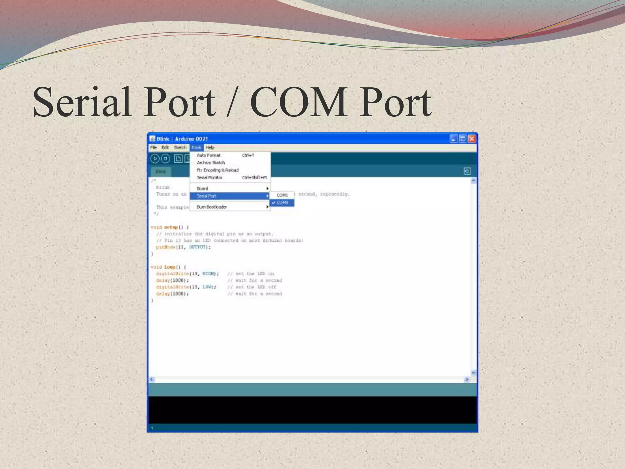 Serial Port / COM Port
 