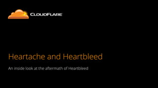 Heartache and Heartbleed
An inside look at the aftermath of Heartbleed
 