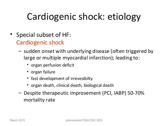 cardiogenic shock due to myocardial