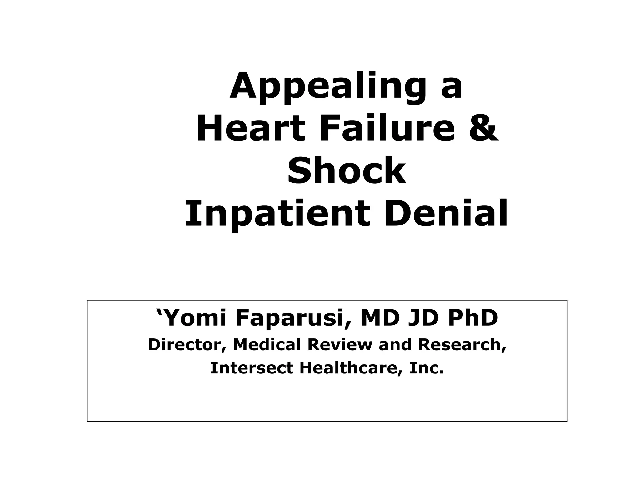 Heart Failure and Shock slides | PDF