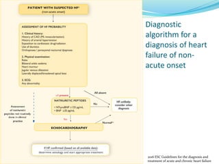 Diagnostic
algorithm for a
diagnosis of heart
failure of non-
acute onset
2016 ESC Guidelines for the diagnosis and
treatment of acute and chronic heart failure
 