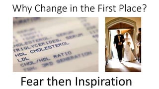 Why Change in the First Place? 
Fear then Inspiration 
 