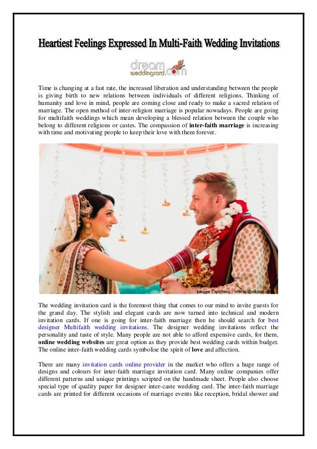 Heartiest Feelings Expressed In Multi Faith Wedding Invitations