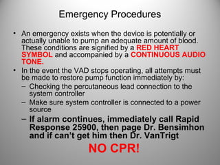 Lvad Emergency Algorithm Heart mate ii lvad basic user updated per moses cone | PPT