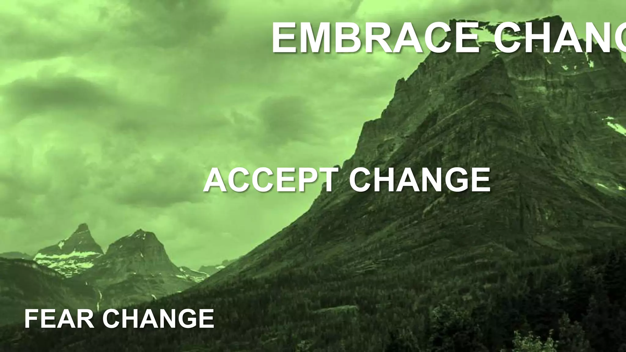 ACCEPT CHANGE 
FEAR CHANGE 
EMBRACE CHANGE 
 
