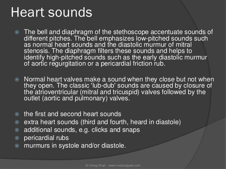Heart sounds and murmur