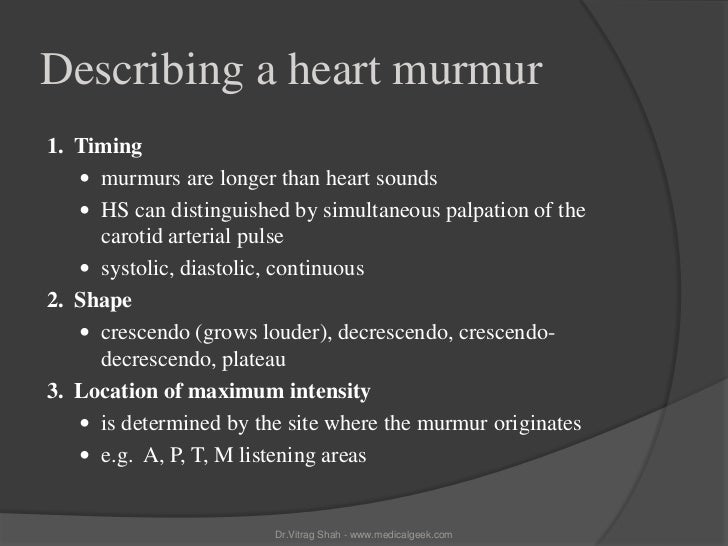 Heart sounds and murmur
