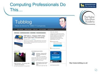 Using Professional Online Presences To Enhance Computing Student Employability