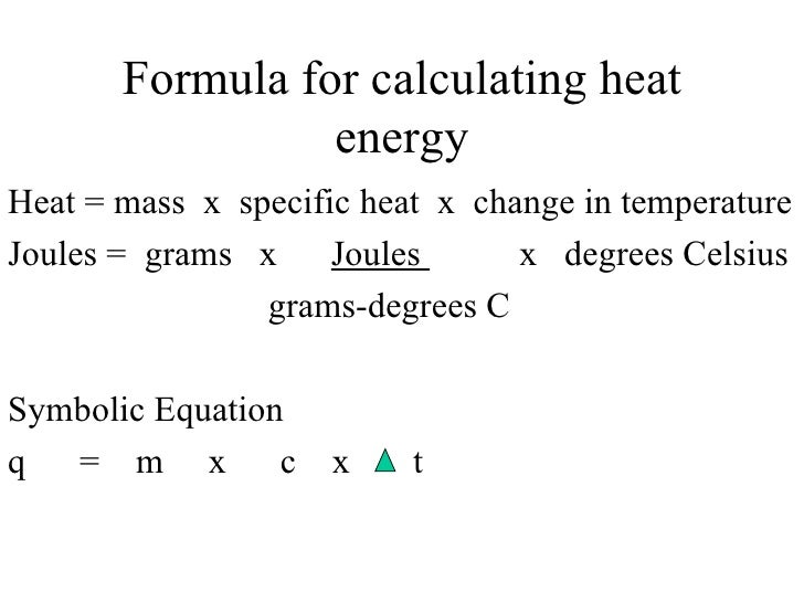 heat energy heat formula