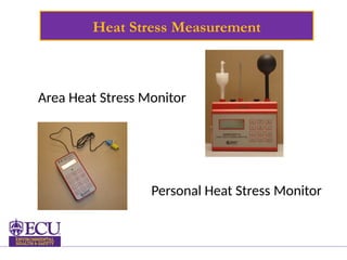 Heat Stress Measurement
Personal Heat Stress Monitor
Area Heat Stress Monitor
 