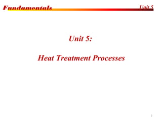 Unit 5Fundamentals
2
Unit 5:
Heat Treatment Processes
 