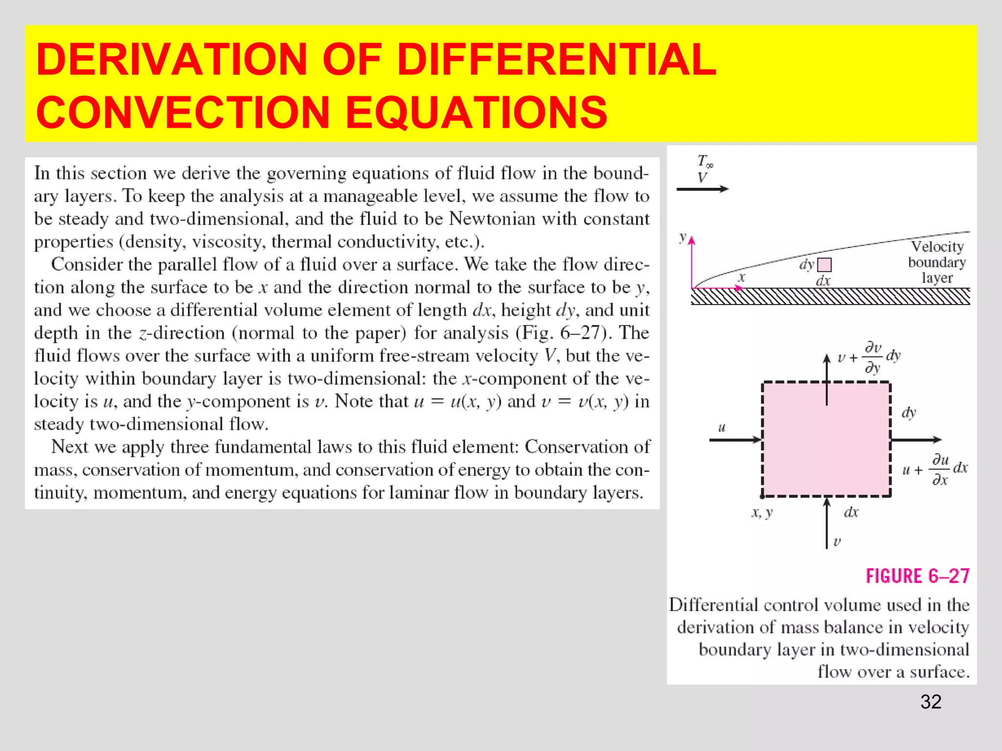 32
DERIVATION OF DIFFERENTIAL
CONVECTION EQUATIONS
 