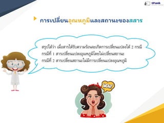 การเปลี่ยนอุณหภูมิและสถานะของสสาร
 