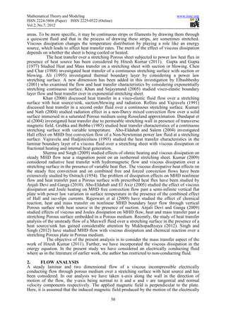 Heat and mass transfer on mhd flow through a porous medium | PDF