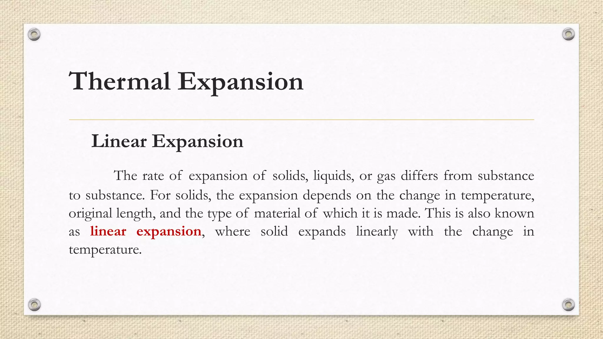 Thermal Expansion Of Solids Liquids And Gases Ppt