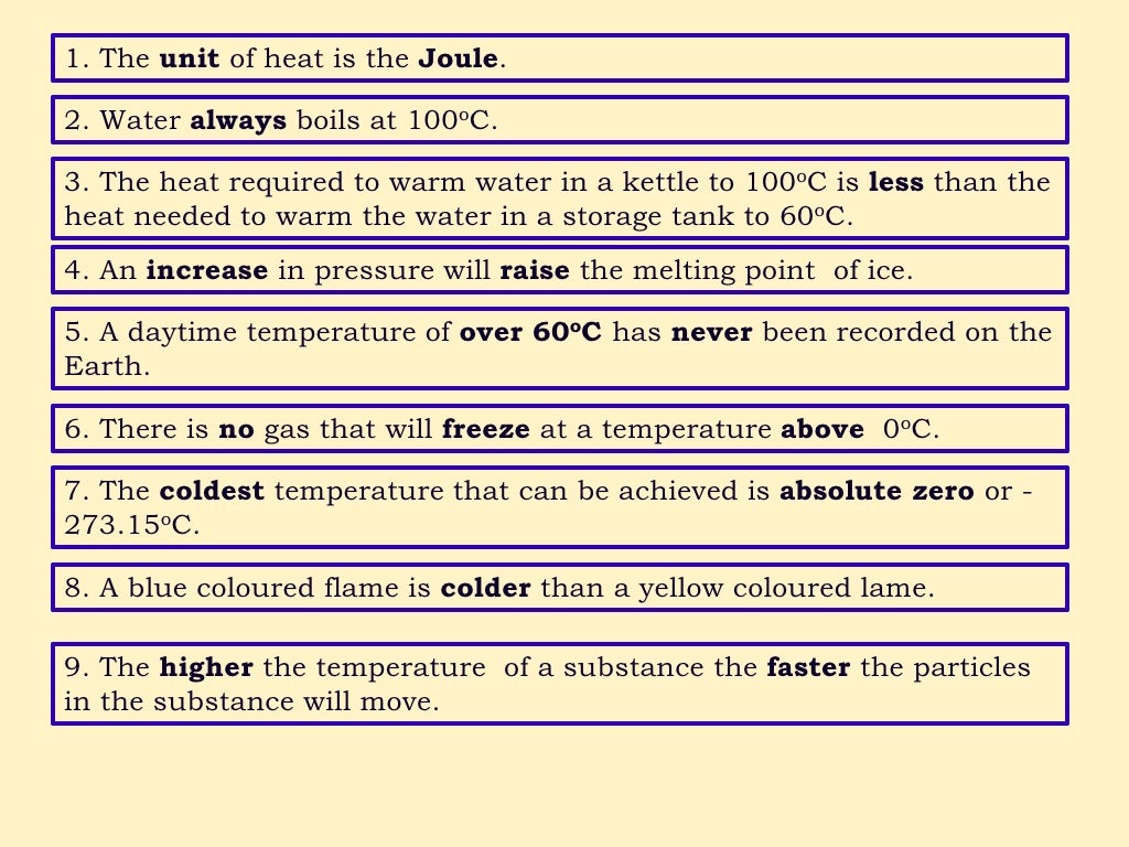 Heat And Temperature Quiz