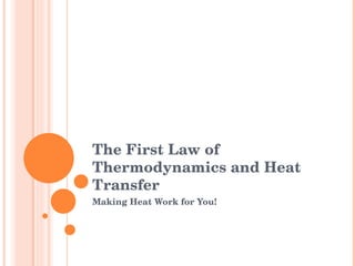 The First Law of Thermodynamics and Heat Transfer Making Heat Work for You! 