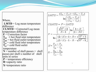 Table Temperature Difference Factor Heat exchangers | PPTX