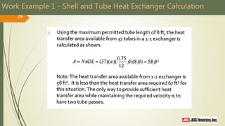 Work Example 1 - Shell and Tube Heat Exchanger Calculation
29
 