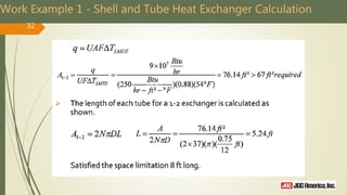 Work Example 1 - Shell and Tube Heat Exchanger Calculation
32
 