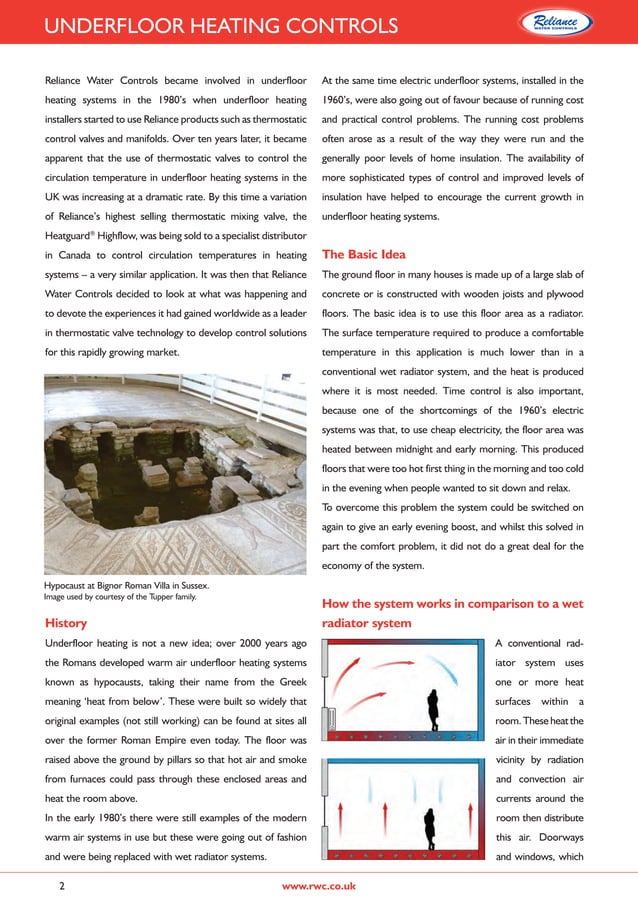 Heatguard UFH Thermostatic Mixing Valve - Spec Sheet | PDF