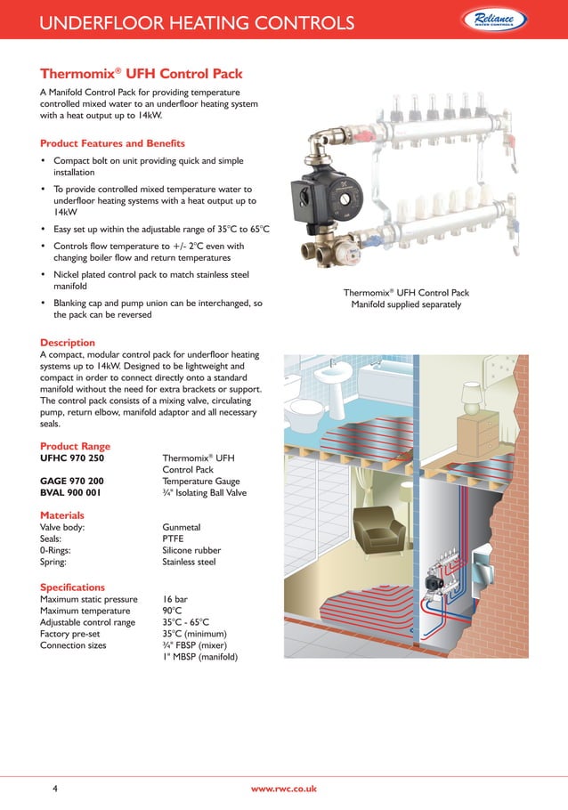 Heatguard UFH Thermostatic Mixing Valve Spec Sheet
