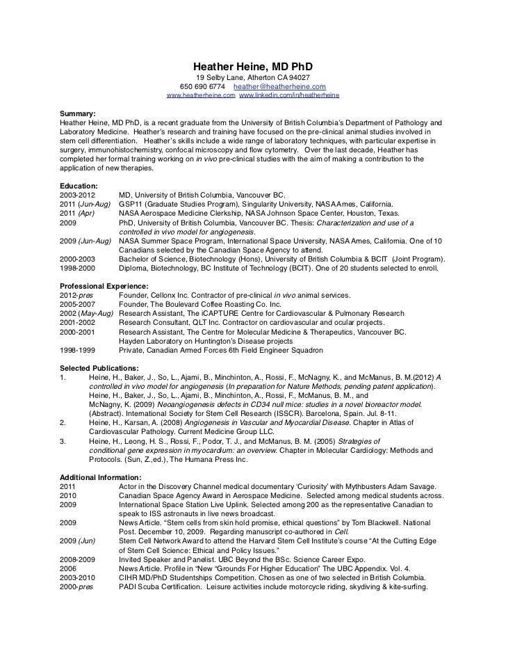 Md phd candidate resume