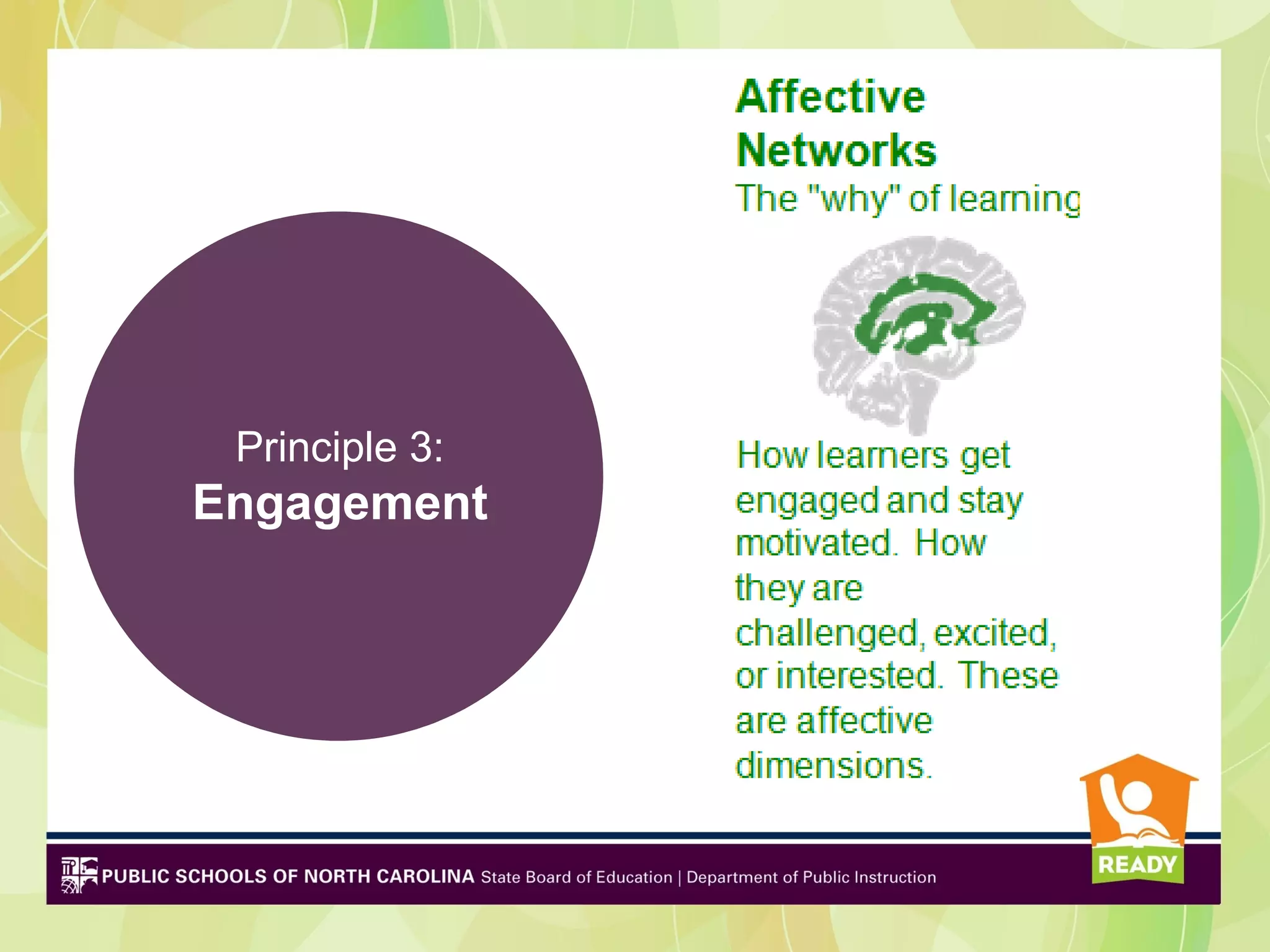 Principle 3:
Engagement
 