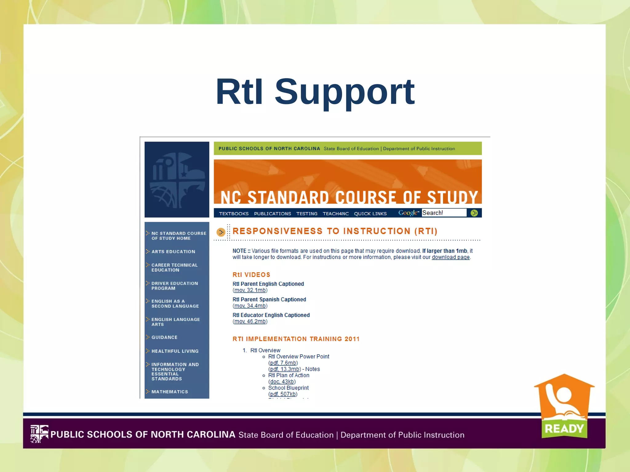 RtI Support
 